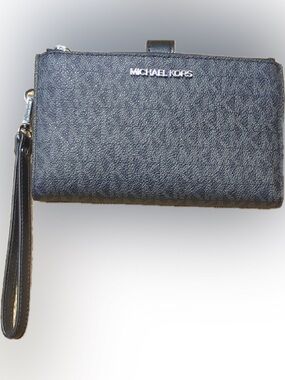 Michael Kors Black Textured Leather Wallet - matching tote in closet